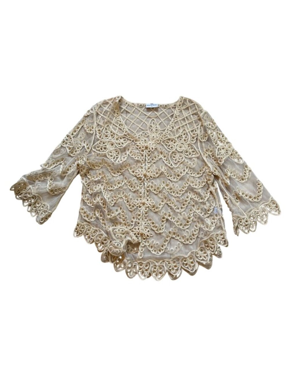 Princess Cruises Women's Sheer Cardigan Sz XL Boho Romantic Feminine Mesh Lace